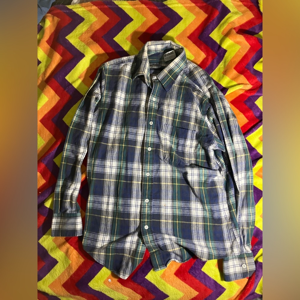 Vintage 80s Kentfield plaid flannel long sleeve shirt